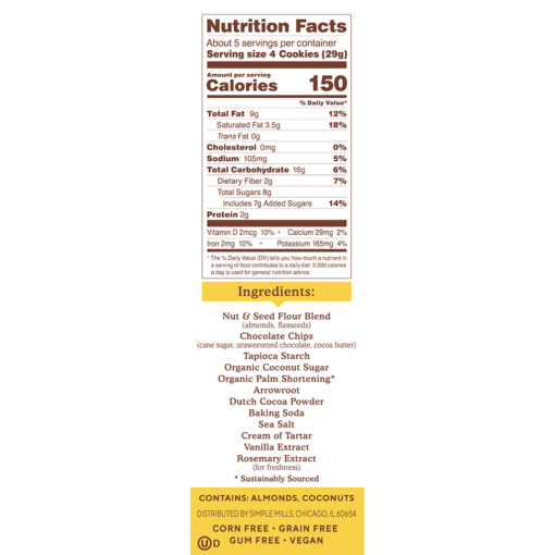 double chocolate cookies nutrition