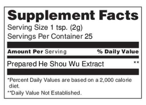 Raw Revelations He Shou Wu Nutrition