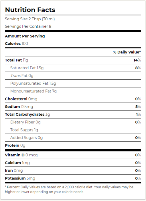 Primal Kitchen Balsamic Dressing Nutrition Facts