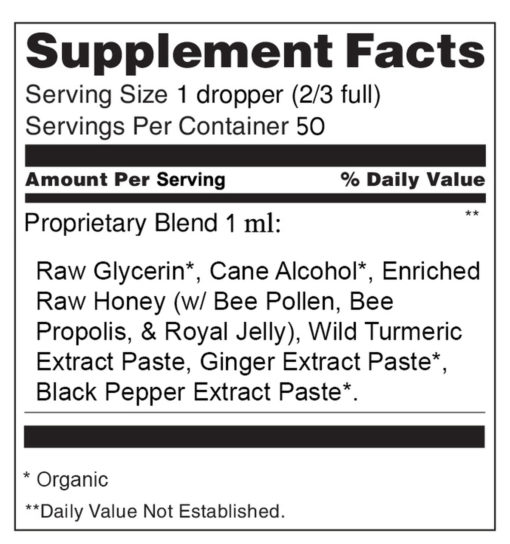 Raw Revelations Turmeric Oil Nutrition