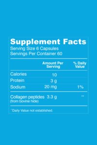 Vital Proteins Collagen Peptides 360 Capsules- Back of Package