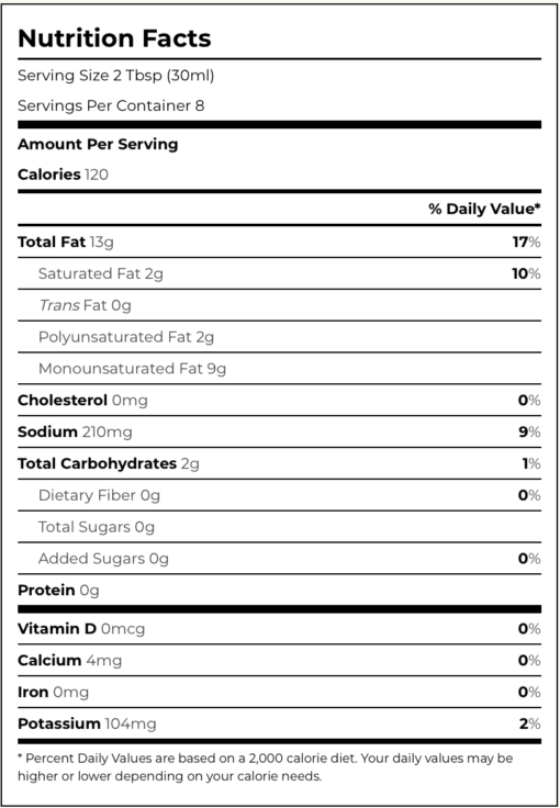 Primal Kitchen Ranch Dressing - Nutrition Facts