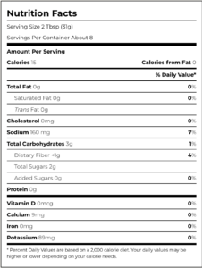 Primal Kitchen Classic BBQ Sauce - Nutrition Facts