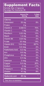 Vital Proteins Beef Liver Capsules Supplement Facts