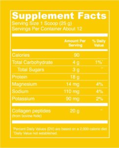 Vital Proteins Collagen Peptides (Vanilla) - Supplement Facts