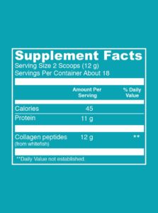 Vital Proteins Marine Collagen Supplement Facts
