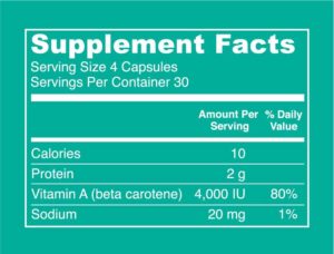 Vital Proteins Spirulina Capsules Supplement Facts