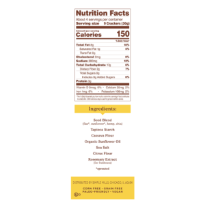seed crackers nutrition
