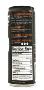 caveman nitro cold brew nutrition